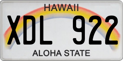 HI license plate XDL922