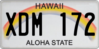 HI license plate XDM172