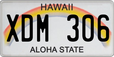 HI license plate XDM306