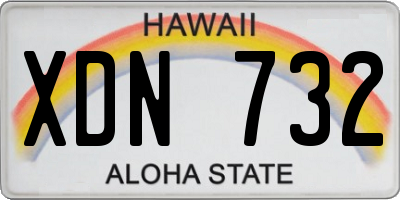 HI license plate XDN732