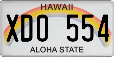 HI license plate XDO554