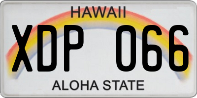HI license plate XDP066