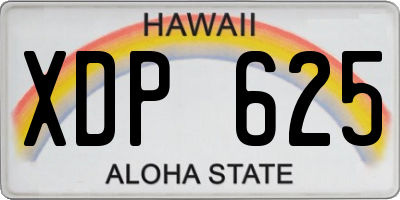 HI license plate XDP625