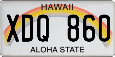 HI license plate XDQ860