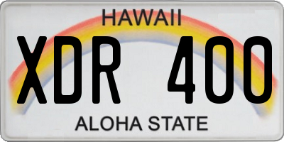 HI license plate XDR400