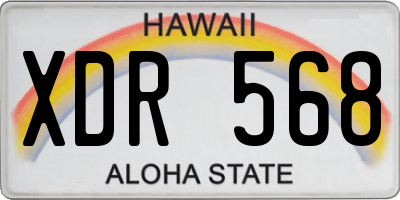 HI license plate XDR568