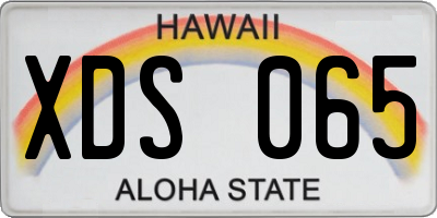 HI license plate XDS065