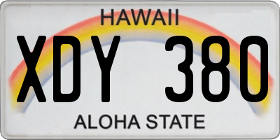 HI license plate XDY380