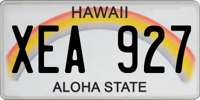 HI license plate XEA927