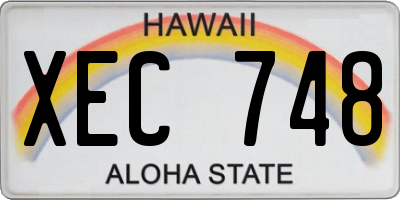 HI license plate XEC748