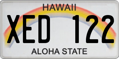 HI license plate XED122