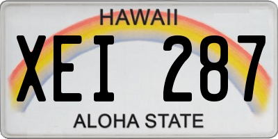 HI license plate XEI287