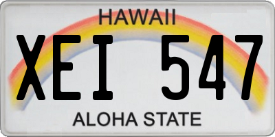 HI license plate XEI547