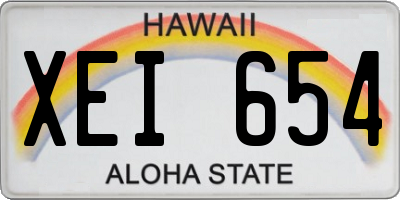 HI license plate XEI654