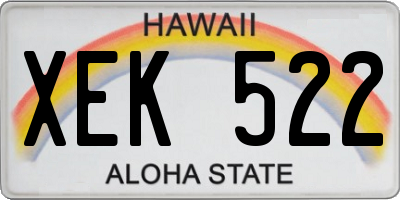 HI license plate XEK522
