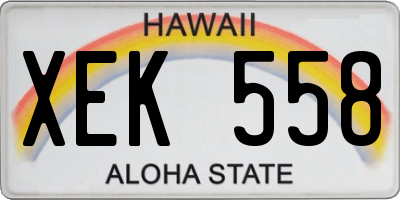 HI license plate XEK558