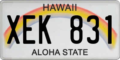 HI license plate XEK831