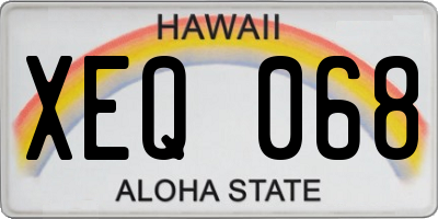 HI license plate XEQ068