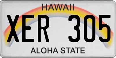 HI license plate XER305