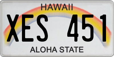 HI license plate XES451
