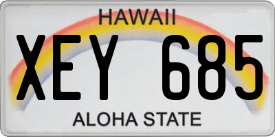HI license plate XEY685