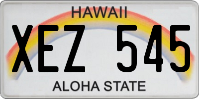 HI license plate XEZ545