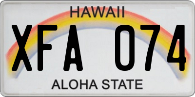 HI license plate XFA074