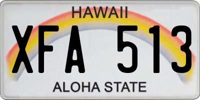 HI license plate XFA513