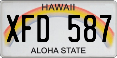 HI license plate XFD587