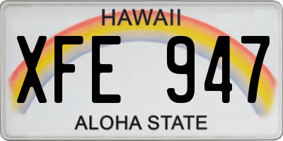 HI license plate XFE947