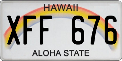 HI license plate XFF676