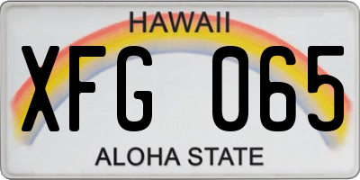 HI license plate XFG065