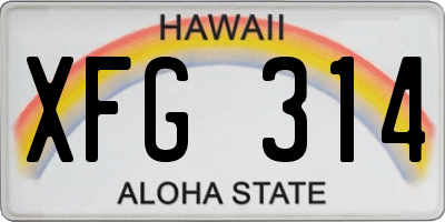 HI license plate XFG314