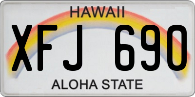 HI license plate XFJ690