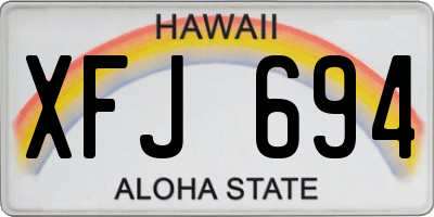 HI license plate XFJ694