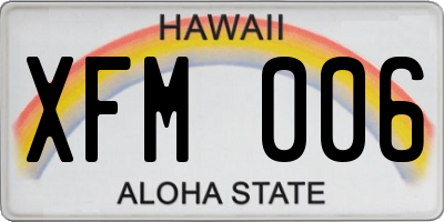 HI license plate XFM006