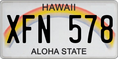 HI license plate XFN578