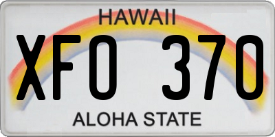 HI license plate XFO370
