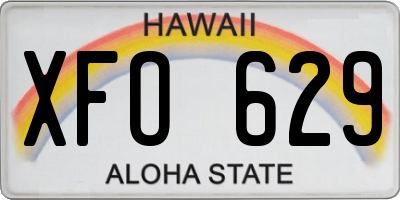 HI license plate XFO629
