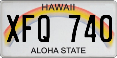 HI license plate XFQ740