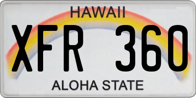 HI license plate XFR360