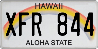 HI license plate XFR844