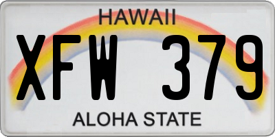 HI license plate XFW379