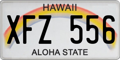 HI license plate XFZ556