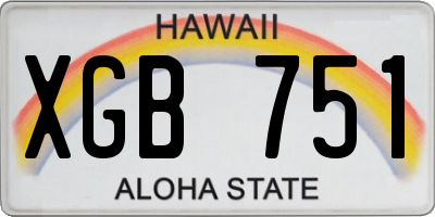 HI license plate XGB751