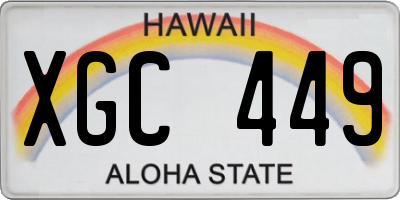 HI license plate XGC449