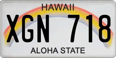 HI license plate XGN718