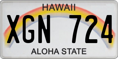 HI license plate XGN724