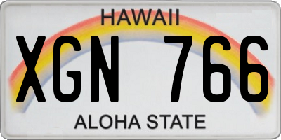 HI license plate XGN766