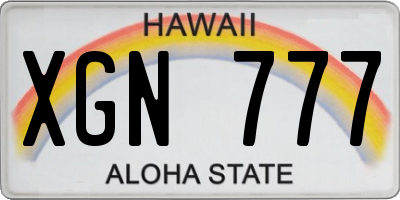 HI license plate XGN777
